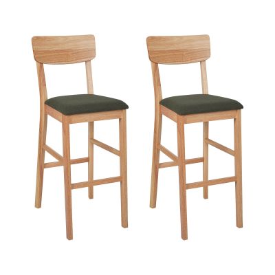 Set of 2 Bar Chairs AMBLER Light Brown