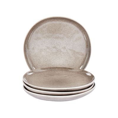Set of 4 Side Plates COSTMARY Stoneware Grey