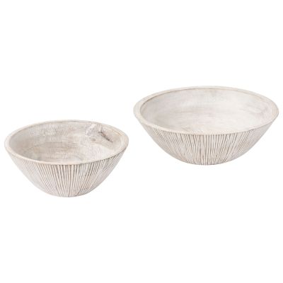 EVINGDON Mango Wood Set of 2 Bowls - Light Brown