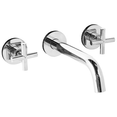 BARRONLEIGH Wall Mounted Basin Mixer Tap Brass - Silver