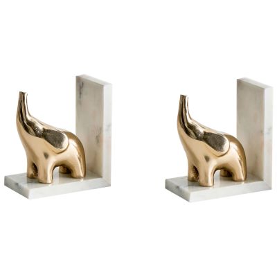 GAINSMERE Marble Bookends Set - Gold