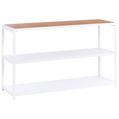 TRILO Outdoor Kitchen Island Metal - Brown with White