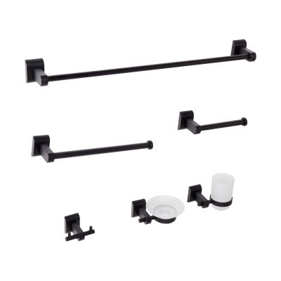 WIRRALDEN 6-Piece Bathroom Hardware Set - Black
