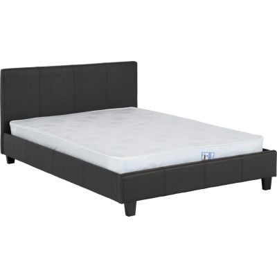 Prado 4ft6 Double Bed - Black Faux Leather
