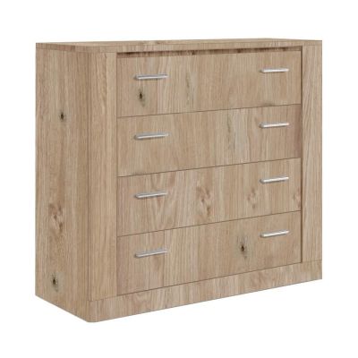 INNISFAIL III Oak Finish Chest of Drawers - Medium-sized, 4 Drawers