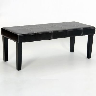 Nico Niall PU Leather Effect Bench - Black