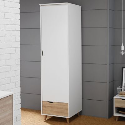 Wardrobe - STONEHAVEN 1 Door Wardrobe White 92cm