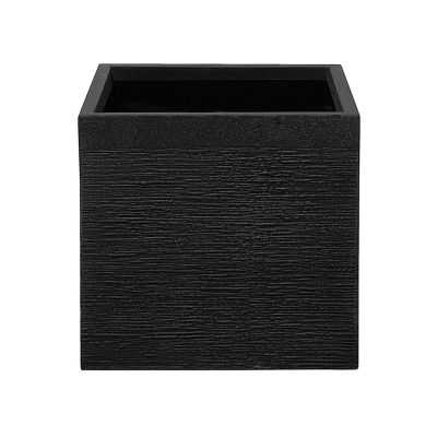 Plant Pot Planter Solid Black Fibre Clay Square 40 x 38 cm UV Resistance 
