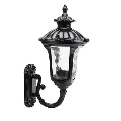 Traditional Textured Black Outdoor Wall Lantern