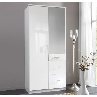 Wardrobe - CALLISTO 2 Door Wardrobe White 90cm