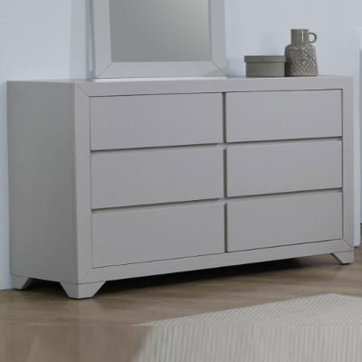 Dressing Table - SINESTRO 6 Drawer Dresser High Gloss White 120cm