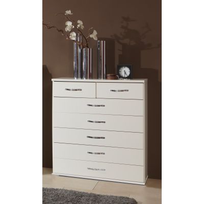 BUDE White Chest of Drawers - Medium-sized, 7 Drawers