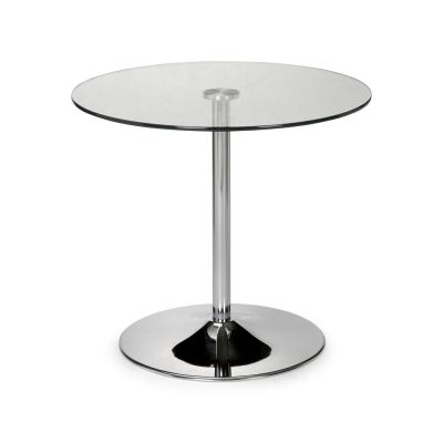 Kudos Chrome & Glass Pedestal Table