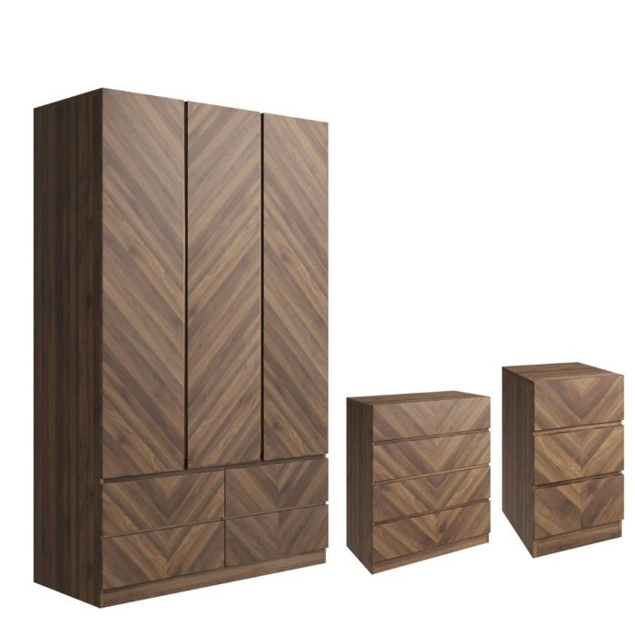 Katania 4Pcs Bedroom Furniture Set - Royal Walnut
