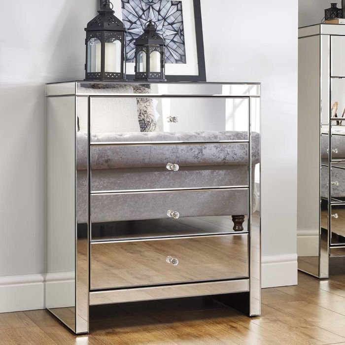 Birlea Seville Mirrored 4 Drawer Storage Chest