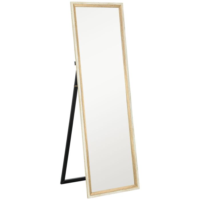 HERON 162.6 cm Two Tone Full Length Mirror White, Oak Tone
