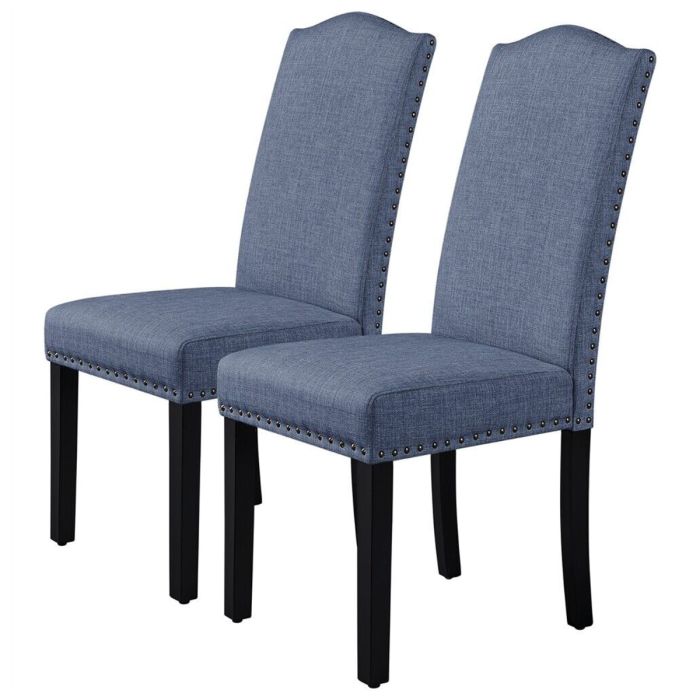 Fabric Soft Padded Dining Chairs 2PCS - 2 Colours