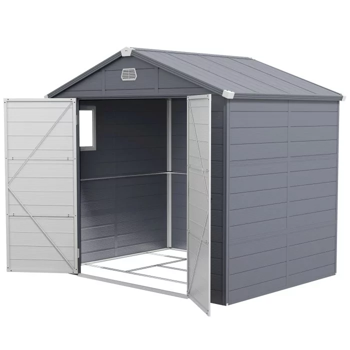 Jones 8 x 6ft Garden Shed with Foundation Kit - Grey