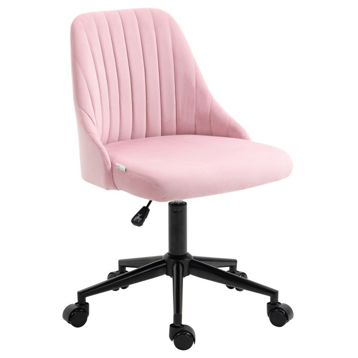VONSETTA Velvet-Feel Armless Office Chair - Pink