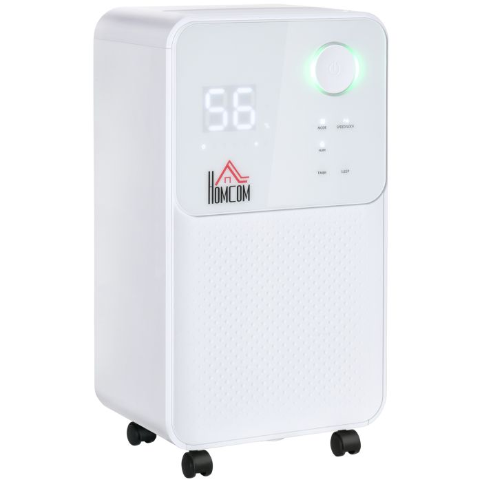 2000ML Portable Quiet Dehumidifier, Electric Moisture Air De-Humidifier with 3 Modes - White