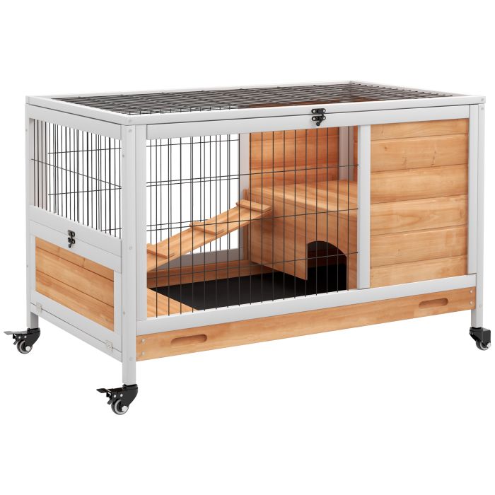 Shelley Wooden Indoor Rabbit Hutch Floor Bunny Cage with