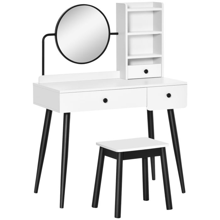 Dressing Table - CHIVAGO 3 Drawer Dresser White 45cm