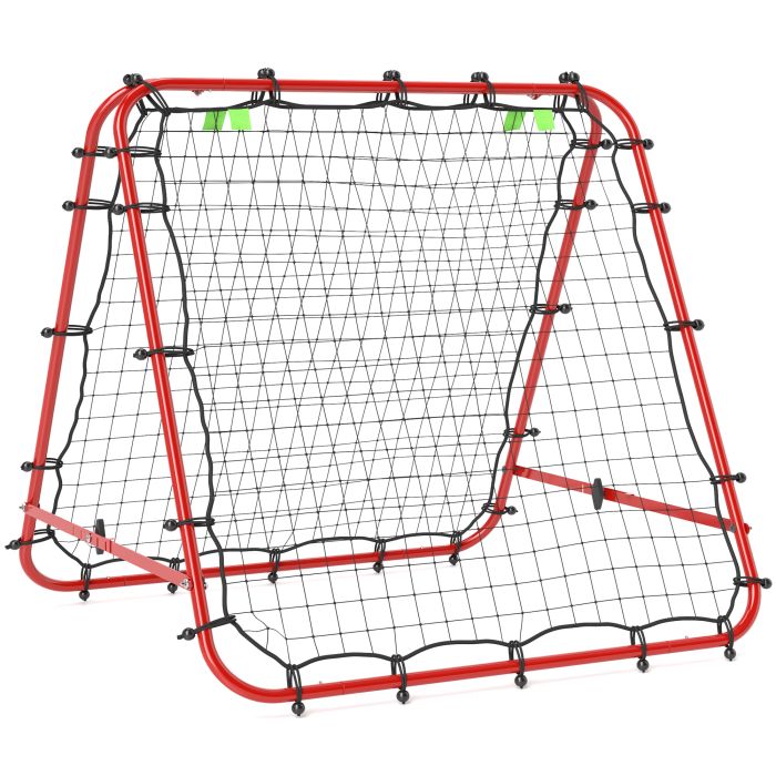 HERON Double Sided Football Rebounder Net, Football Rebound Goal with 5 Adjustable Angles, Red