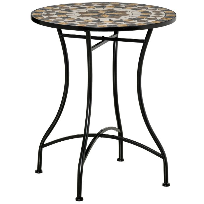SUNVISTA Φ60cm Mosaic Outdoor Patio Table - Grey