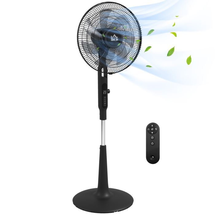 Scott DC Pedestal Fan with Adjustable Height and Mosquito Repellent - Black