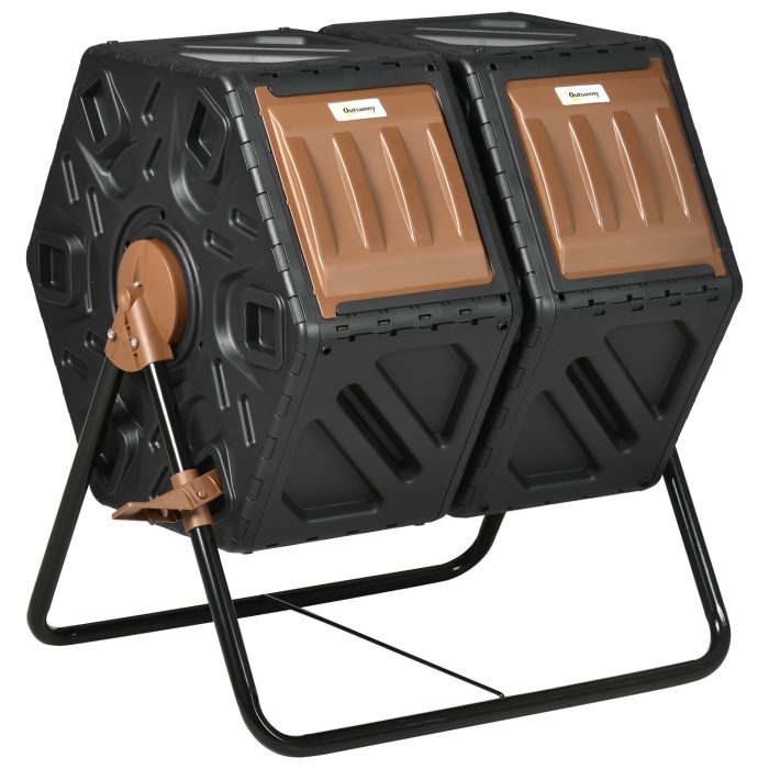 SUNVISTA 130L Double Chamber Composter - Black