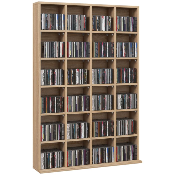 Scott CD Storage Unit with Adjustable Shelves 89 x 130.5 cm - Natural Wood