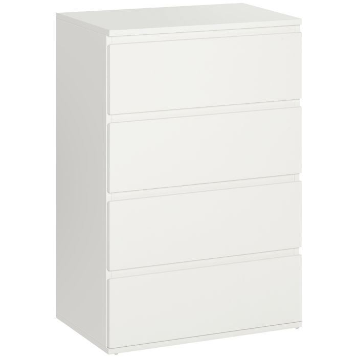 ROWAN White Chest of Drawers - Medium-sized, 4 Drawers