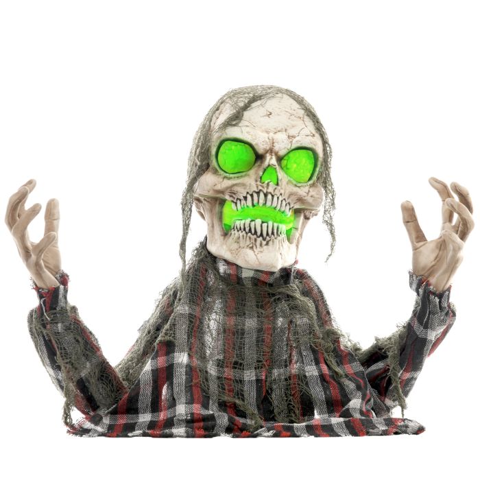 Scott 70cm Groundbreaker Skeleton Halloween Decoration with Sound - Charcoal Grey