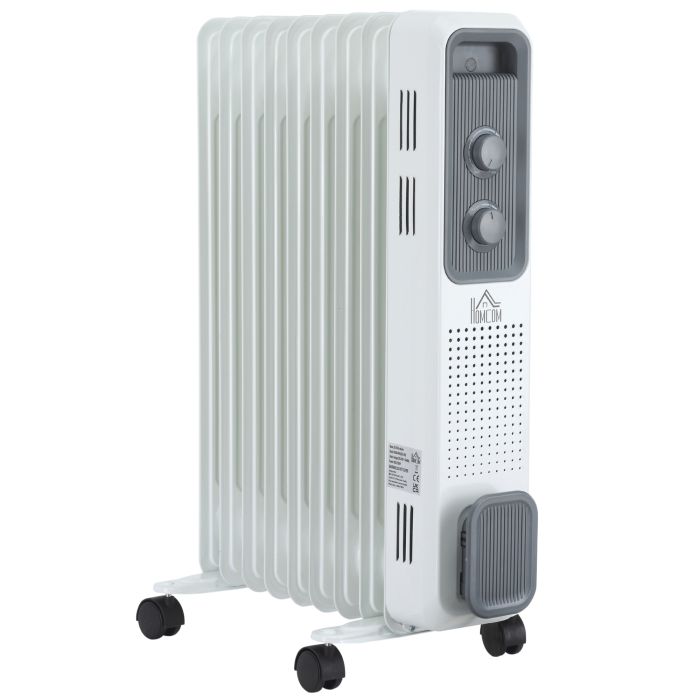2180W Oil Filled Radiator, Portable Electric Heater w/ Built-in 24-Hour Timer, 3 Heat Settings, Adjustable Thermostat, Safe Power-Off, 9 Fins