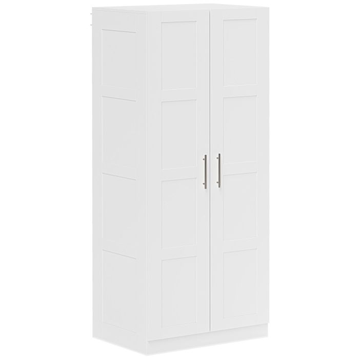 Wardrobe - HERON 2 Door Wardrobe White 80cm