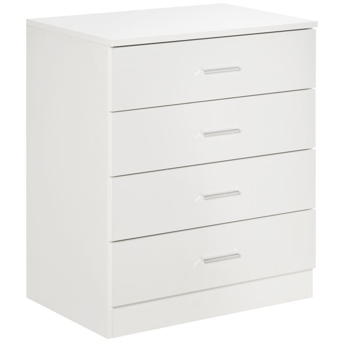HERON XVII White Chest of Drawers - Small-sized, 4 Drawers