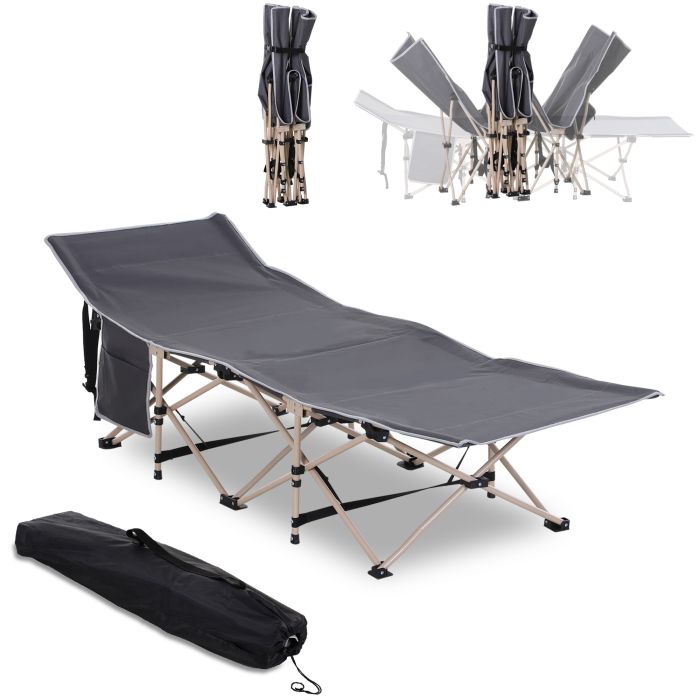 Single Person Folding Camping Cot Portable Camp Sleeping Bed With Carry Bag