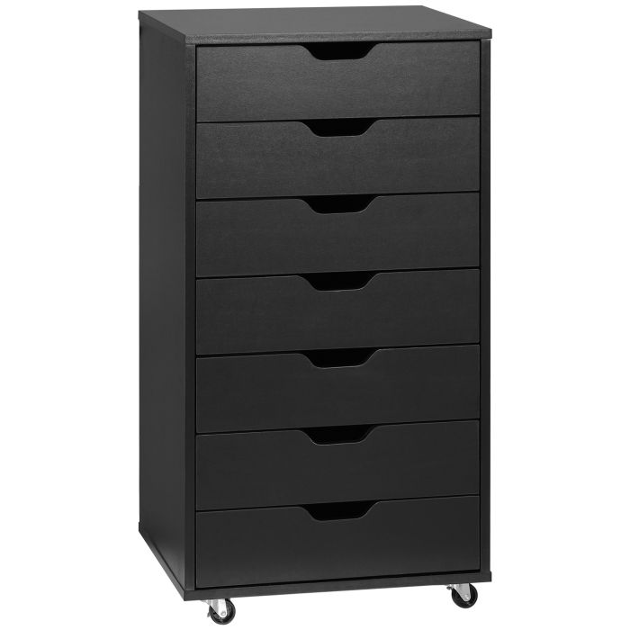 Preston Vertical Filing Cabinet 7-Drawer File Cabinet on Wheels - Black