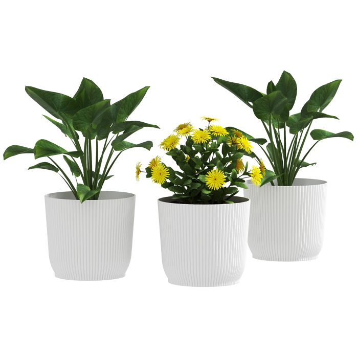 SUNVISTA Set of Three Ф22cm Planters - White