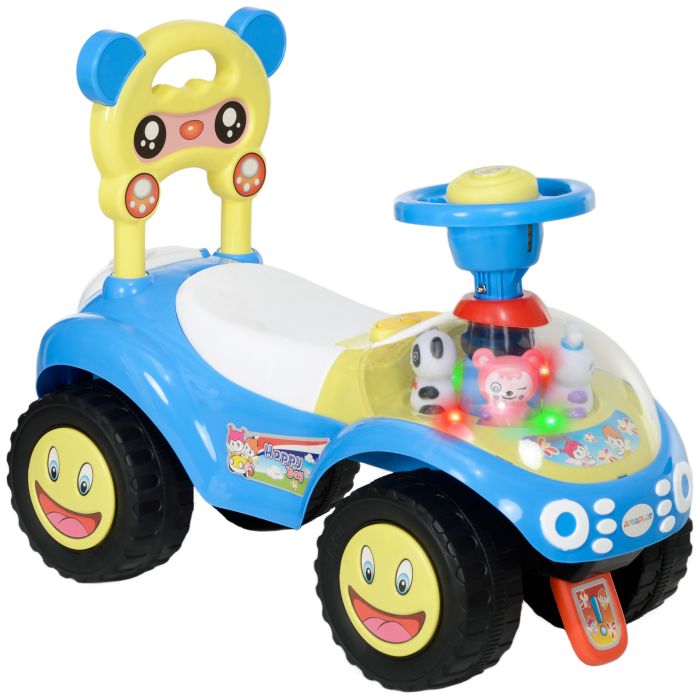 AIVAGO Foot to Floor oddler Ride on Toy w/ Music, Light, Horn, Under Seat Storage, Anti-Over-Backwards Device, Blue