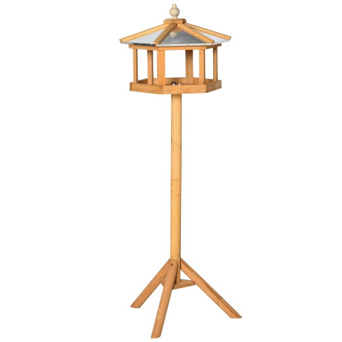 Deluxe Bird Stand Feeder Table Feeding Station Wooden Garden Wood Coop Parrot Stand 113cm High New