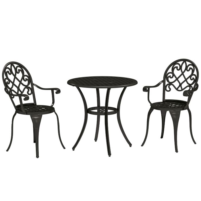 SUNVISTA Three-Piece Elegant Aluminium Garden Set - Black