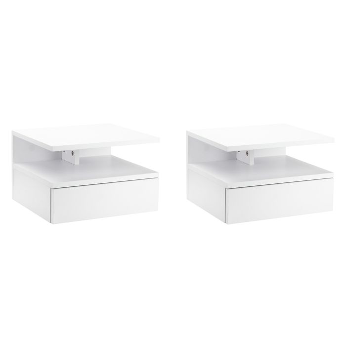Bedside Table - FLOATING Nightstand White 35cm