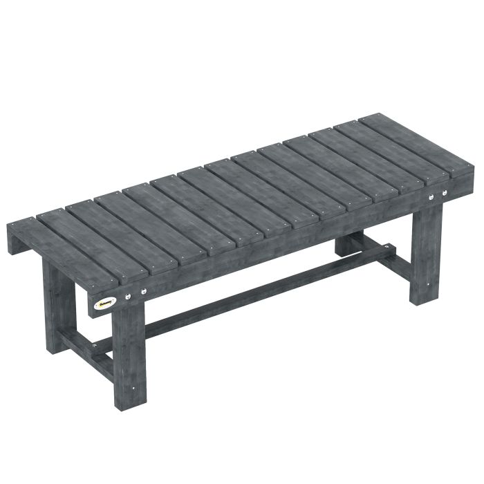 SUNVISTA 2-Seater Garden Wooden Bench, Grey