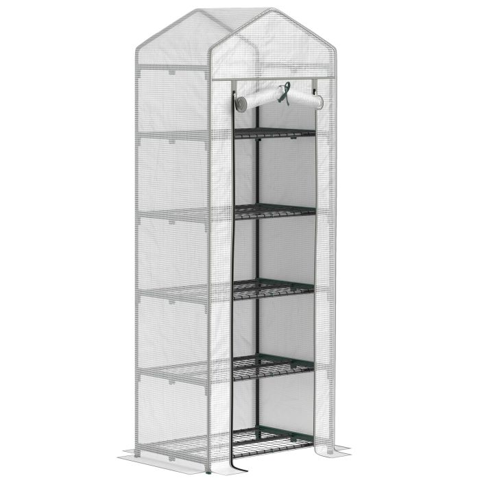SUNVISTA 193cm Five Shelf Mini Greenhouse - White