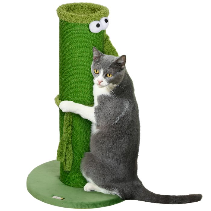 Cat Furniture - Pawzy 63cm Cat Scratching Post Green 39.5cm