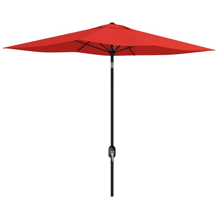 SUNVISTA 2 x 3(m) Garden Parasol Umbrella, Rectangular Outdoor Market Umbrella Sun Shade with Crank & Push Button Tilt, Wine Red