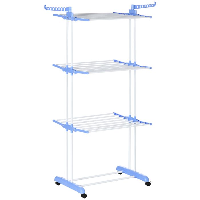 Scott Foldable Clothes Drying Rack with 4-Tier Steel Frame - Blue