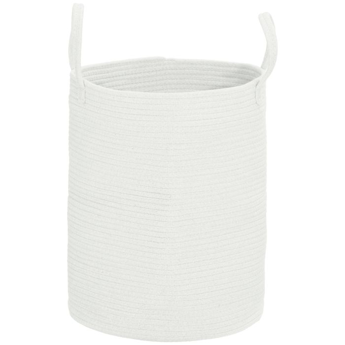 Scott 36L Cotton Rope Laundry Basket with Handles - Cream White