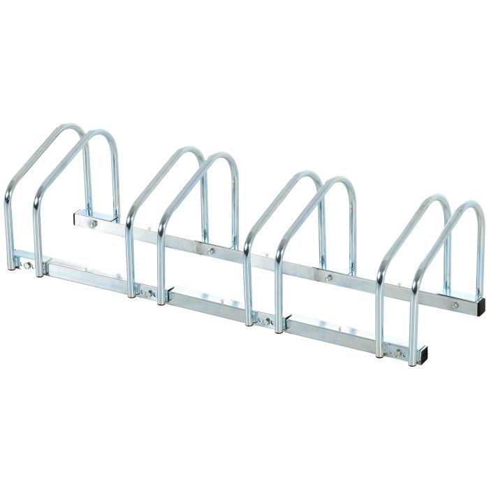 Bike Stand Parking Rack Floor or Wall Mount Bicycle Cycle Storage Locking Stand (4 Racks, Silver)
